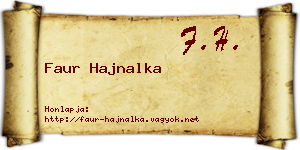 Faur Hajnalka névjegykártya